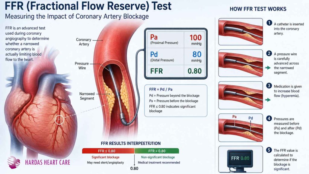 Top cardiologist in Pune explaining FFR full form in medical using coronary angiography images