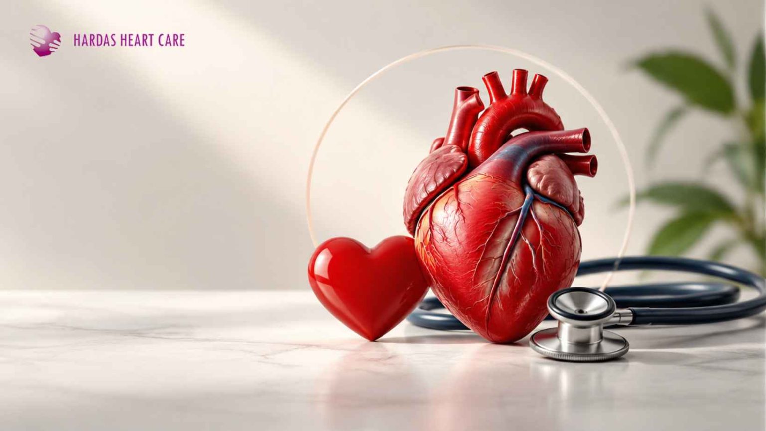 Heart and stethoscope representing heart health and cardiovascular care